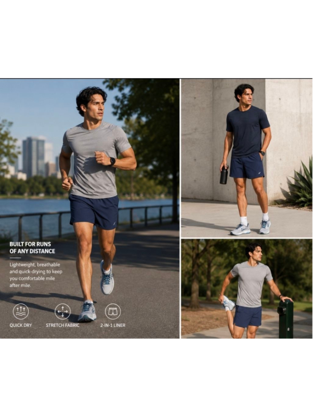 Brooks Sherpa 2-in-1 Running Shorts Men’s XXL Navy 7” Inseam Lined Athletic